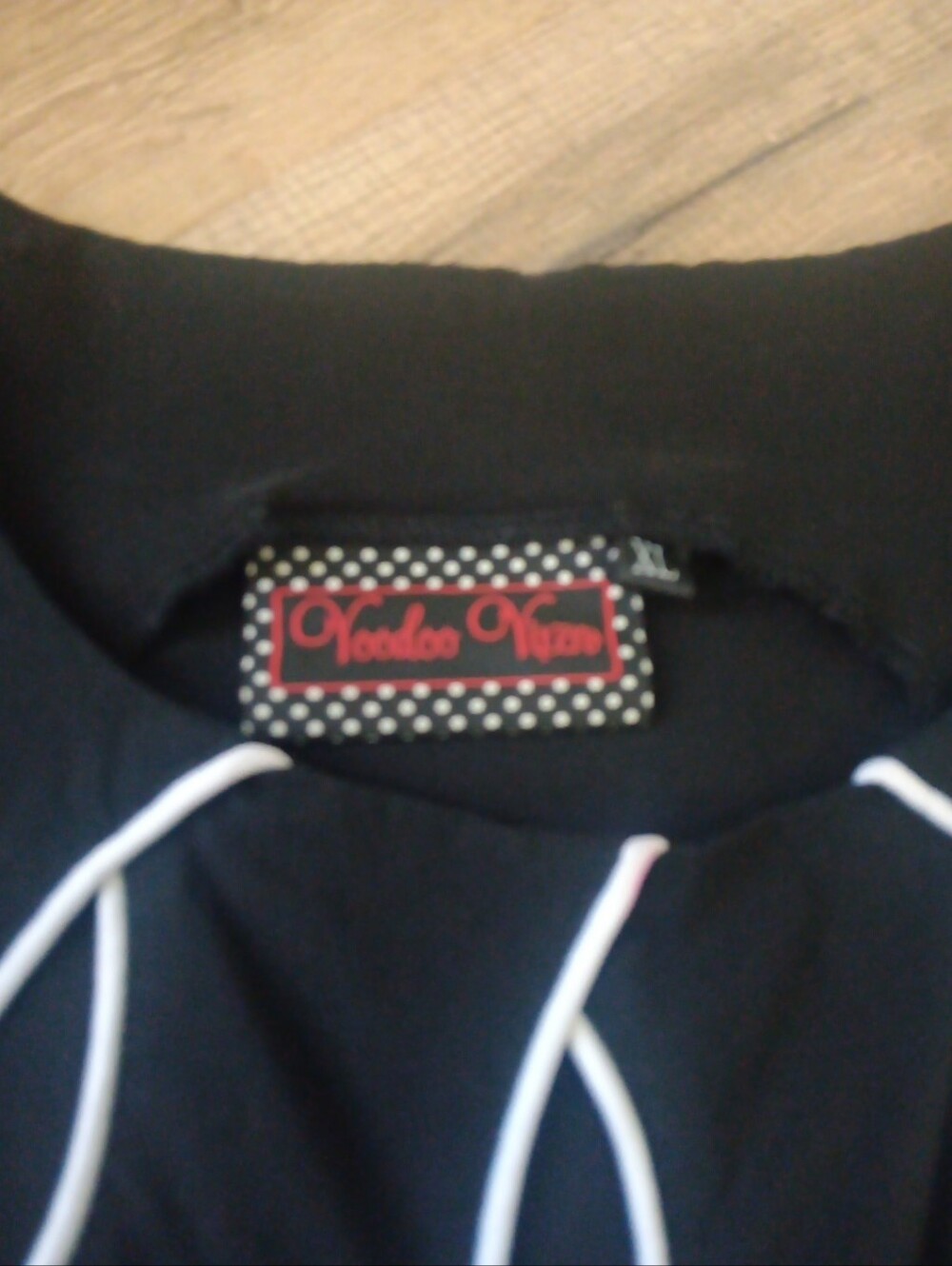 Voodoo Vixen Black Sleeveless Midi Dress with White Trim - Picture 4 of 7